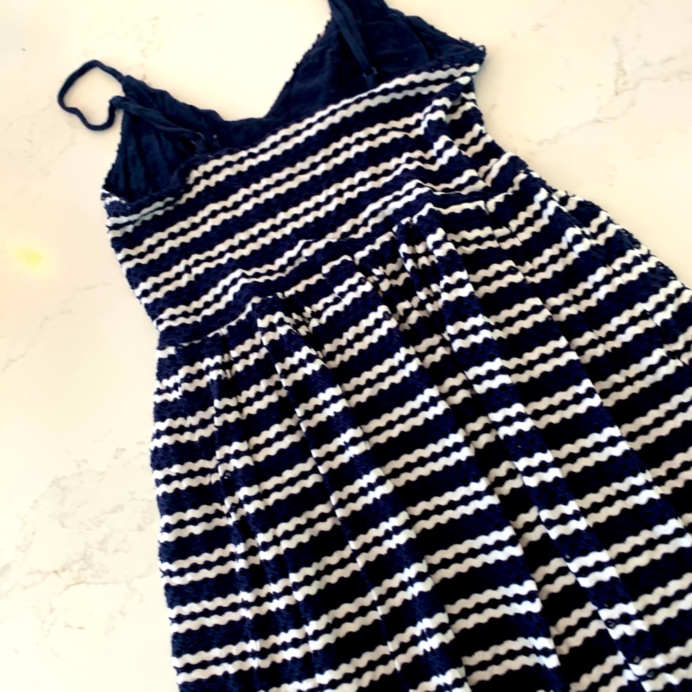 Navy and white dress
